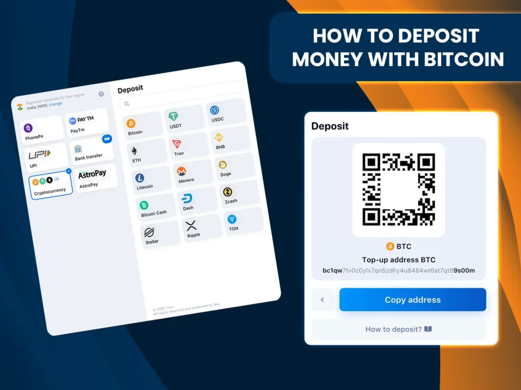 See how to deposit money on Live Casinos using Bitcoin.