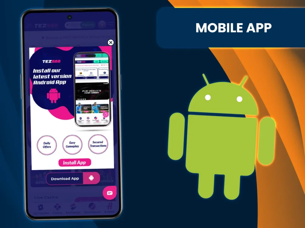 You can download the Tez888 app for Android from the official website, while iOS users can use the PWA version.