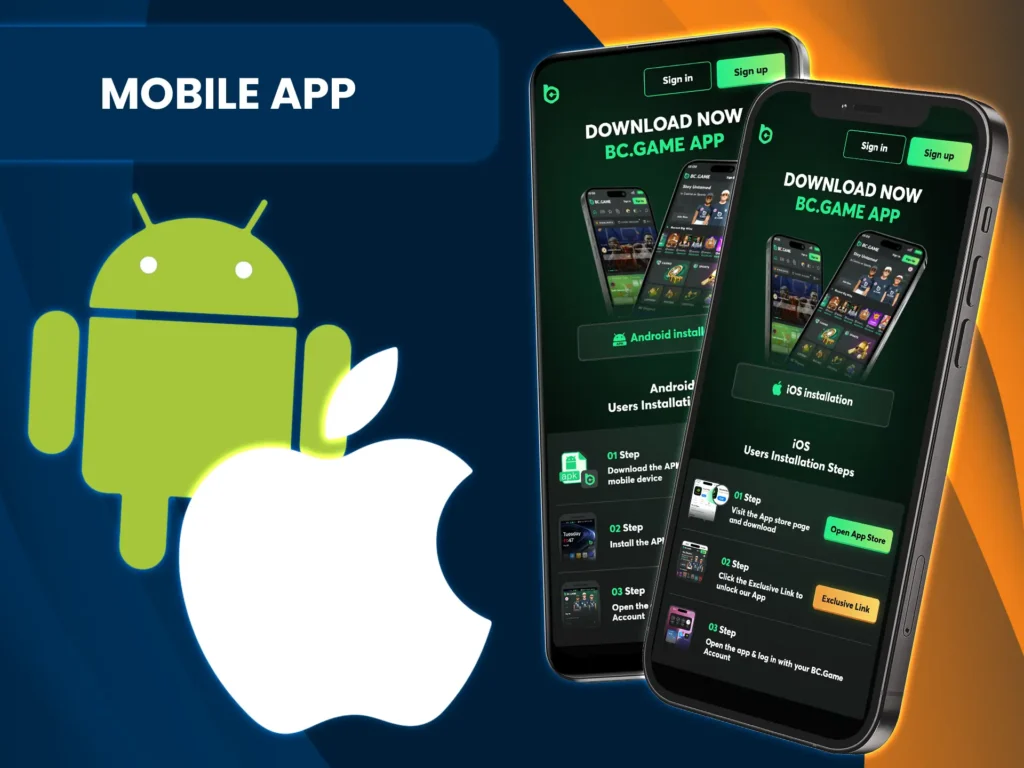 Enjoy seamless gaming with BC Game's PWA on Android and iOS devices.