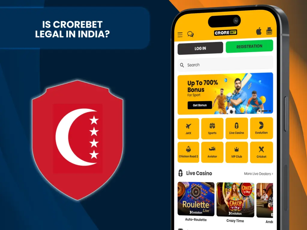 The official Crorebet platform is legal for players from India.