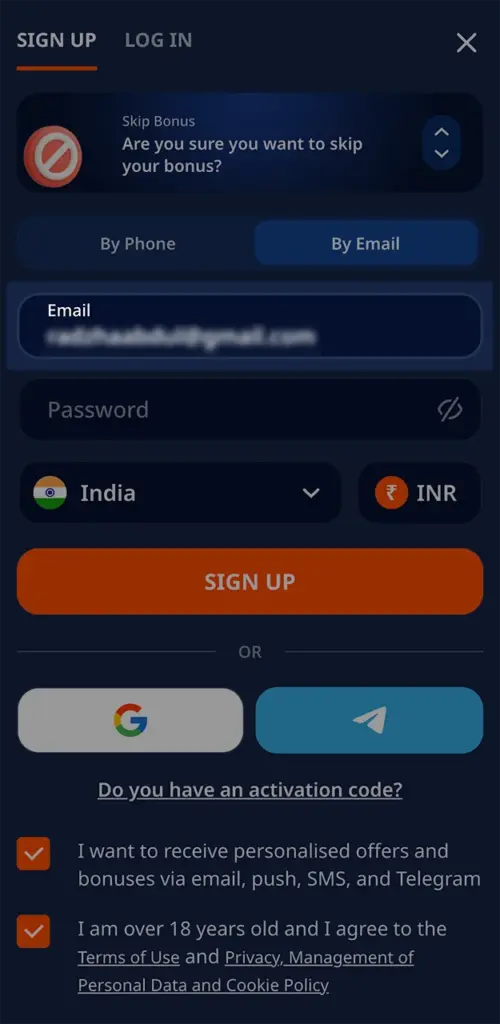 Follow the instructions on the Patang website registration form and enter your details correctly.