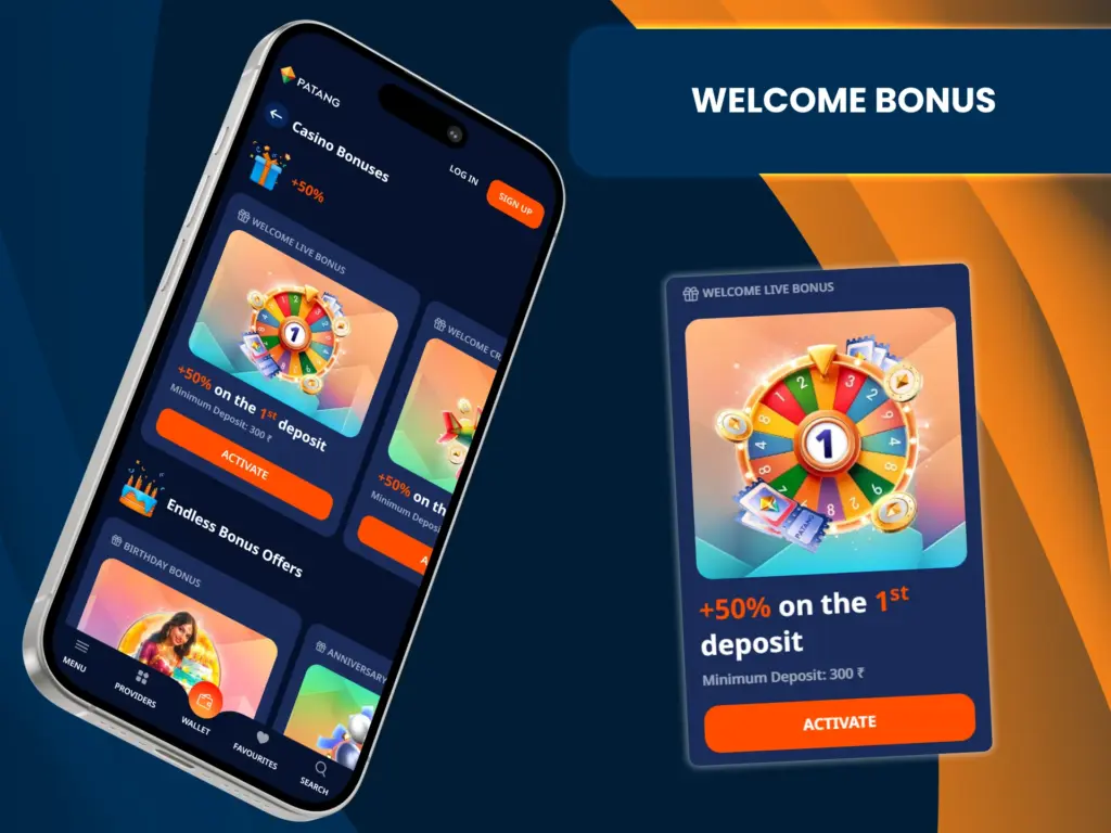 Patang offers new players a welcome bonus.