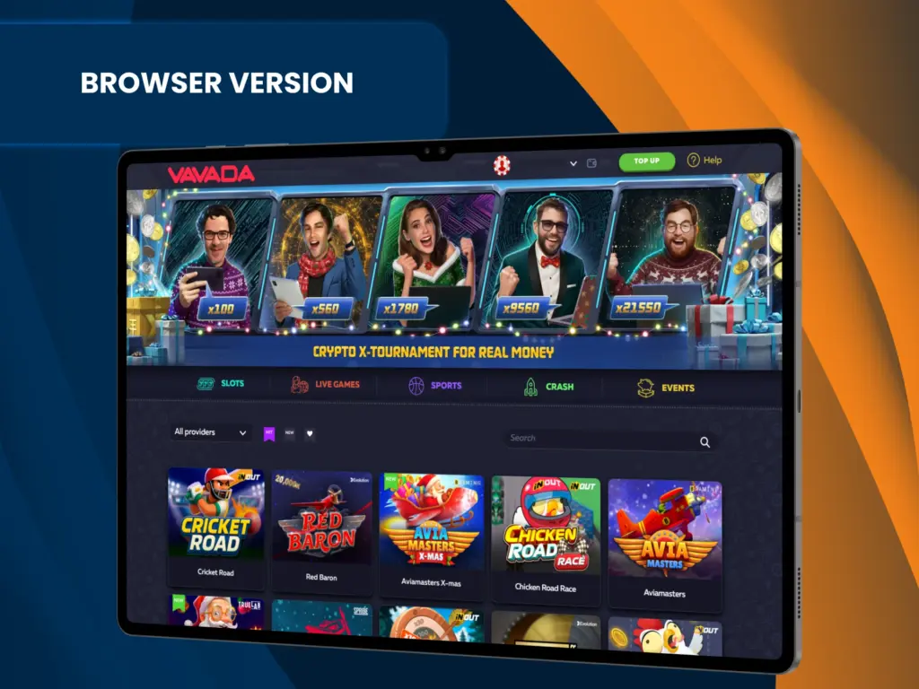 Open Vavada Casino in your browser.